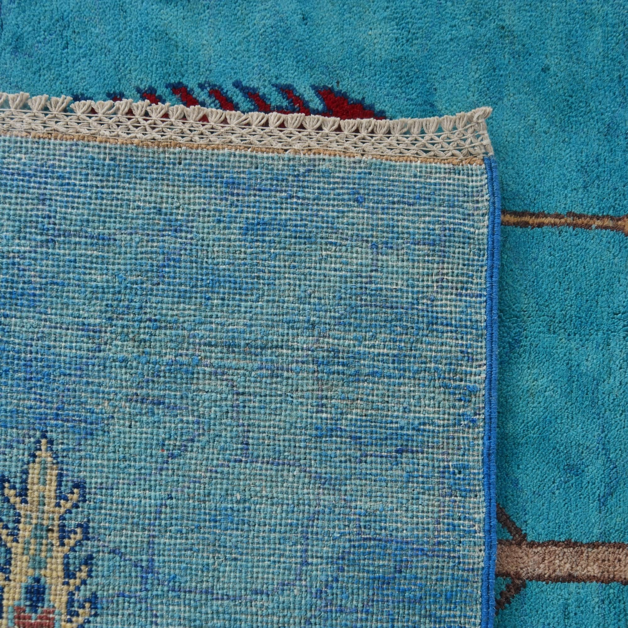 105cm x 280cm anudado a mano Kazak Alfombra Pasillera
