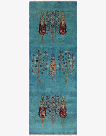 3' 5 x 9' 3 Hand Knotted Kazak Runner Rug