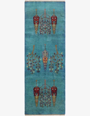 3' 5 x 9' 3 Hand Knotted Kazak Runner Rug