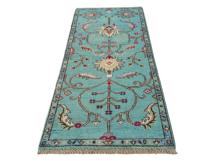 Detail image of 2' x 5' 8 Hand Knotted Kazak Runner Rug