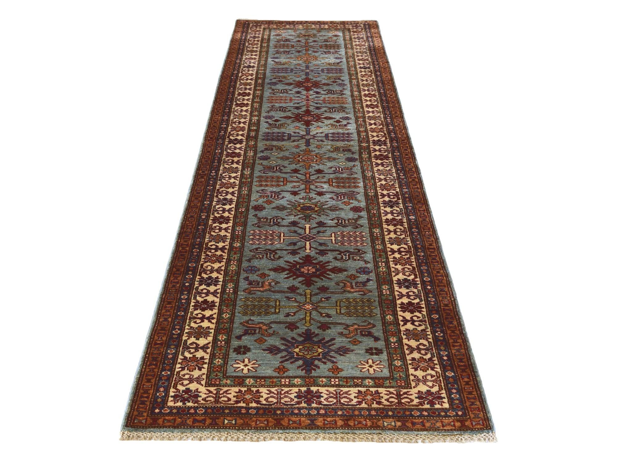 2' 8 x 11' Hand Knotted Kazak Runner Rug
