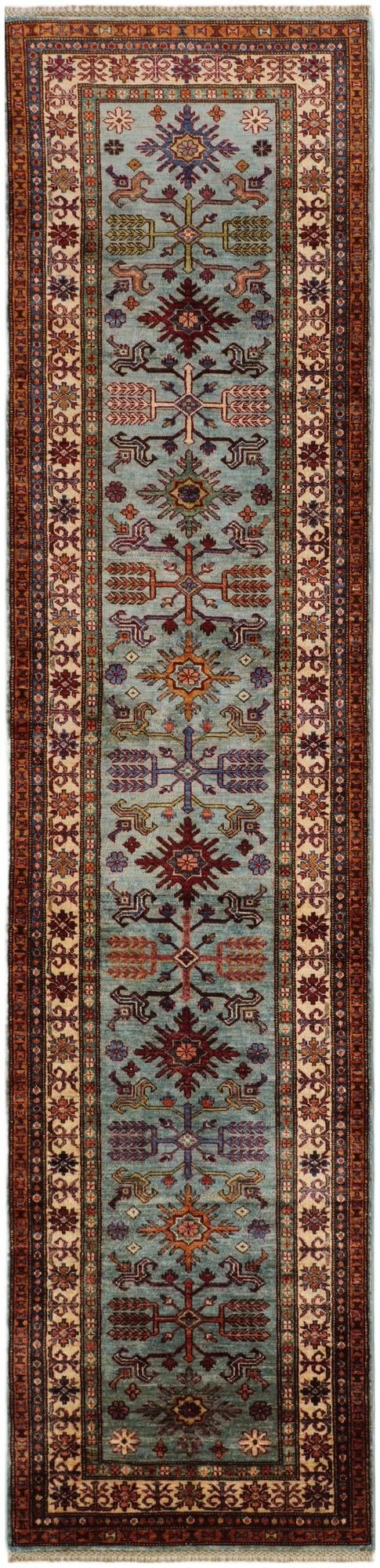 2' 8 x 11' Hand Knotted Kazak Runner Rug