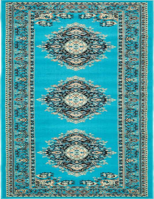 2' 7 x 10' Mashad Design Runner Rug