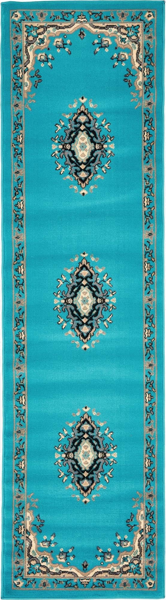 Primary image 2' x 8' 2 Mashad Design Runner Rug