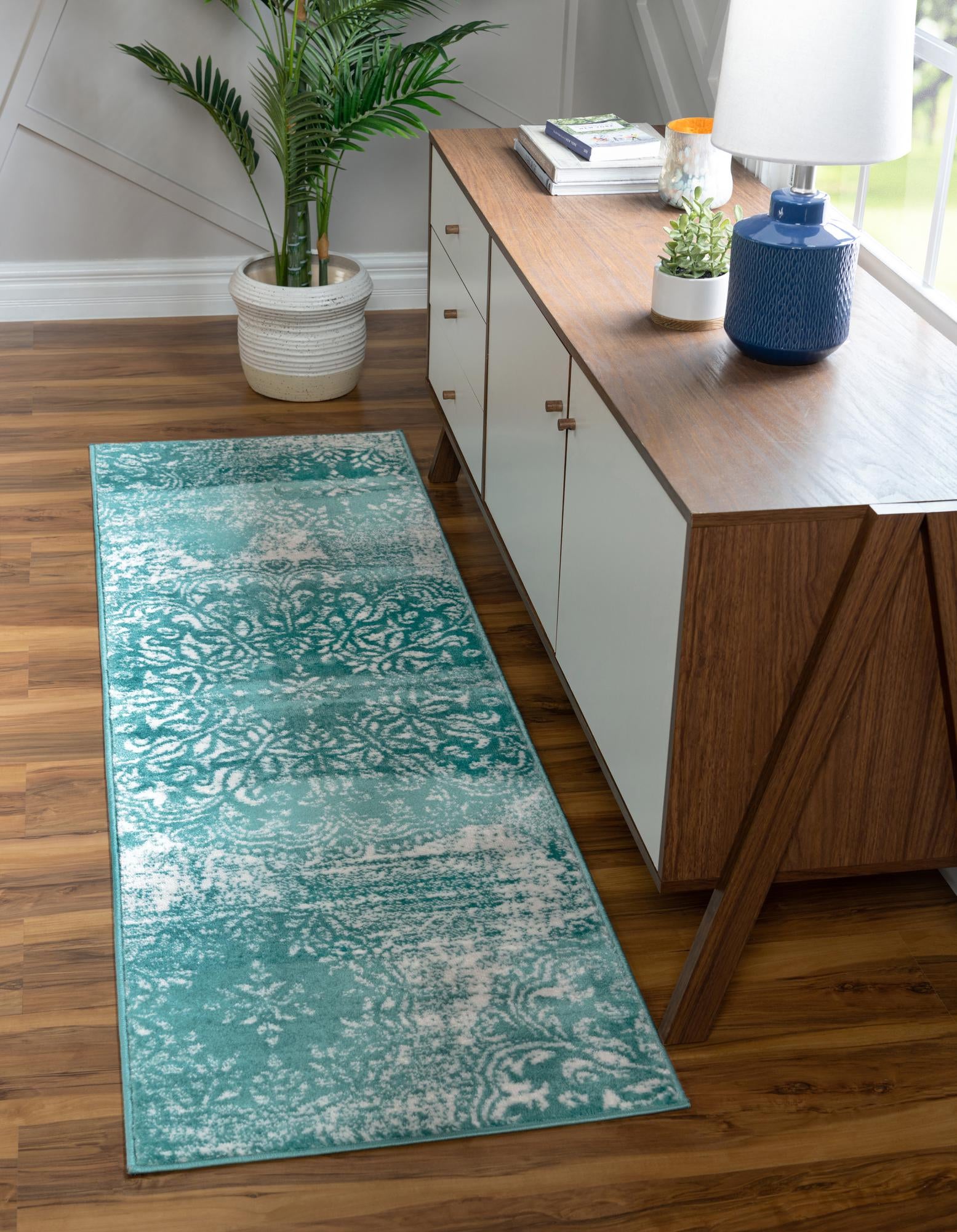 Turquoise 62cm x 205cm Monaco Runner Rug Rugs UK
