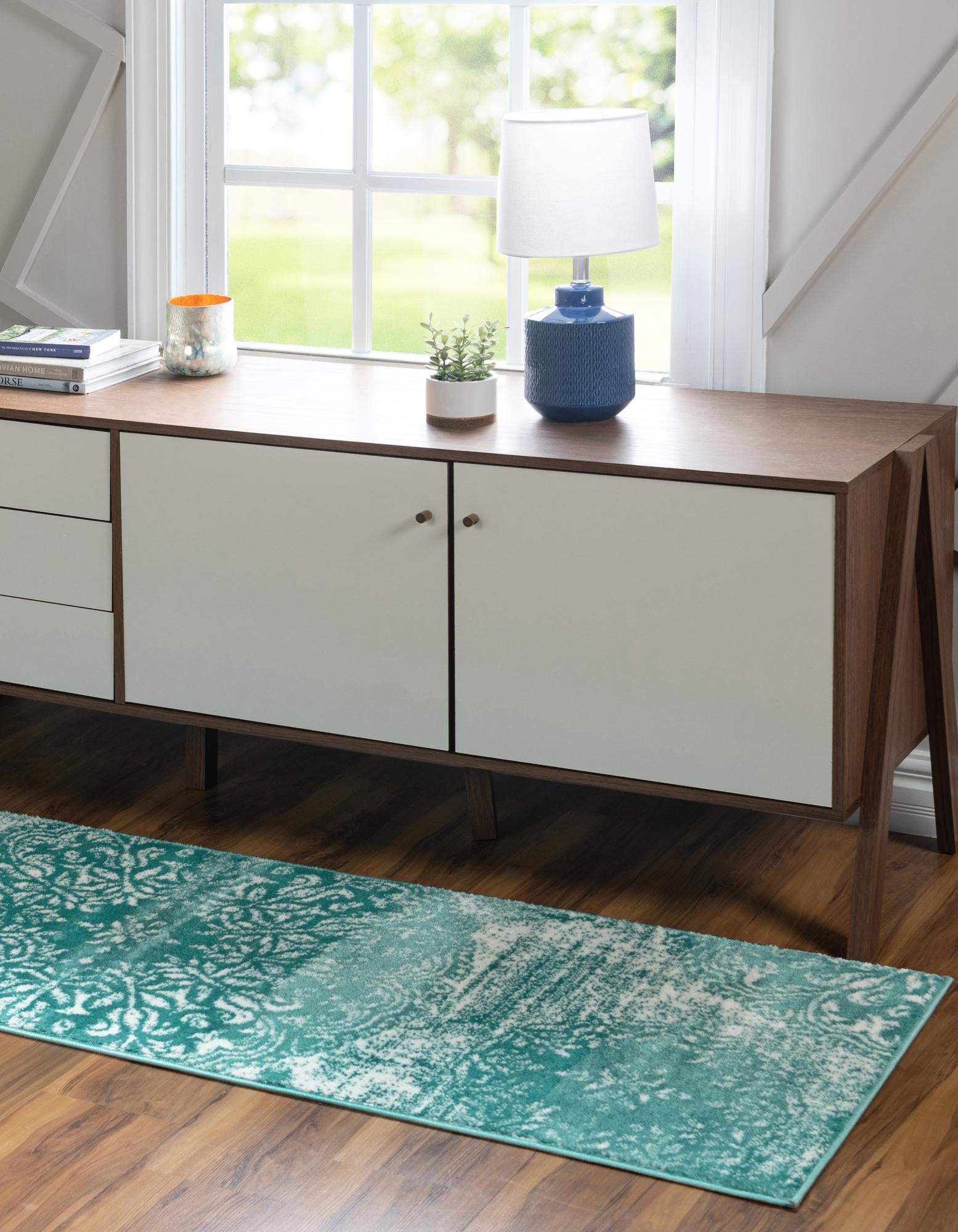 Turquoise 62cm x 205cm Monaco Runner Rug Rugs UK