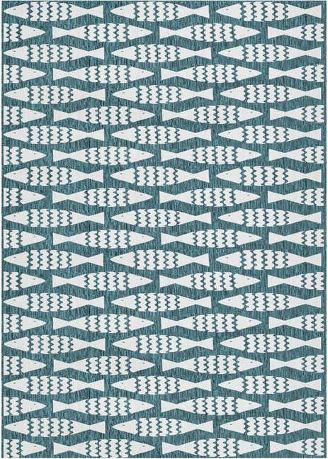 2' 7 x 12' Easy-Clean Coastal Indoor / Outdoor Runner Rug