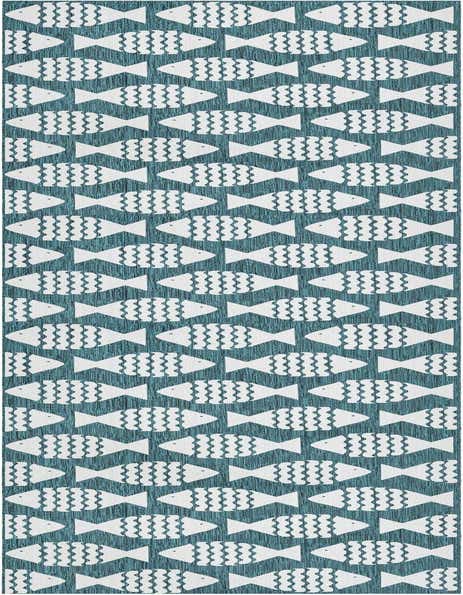 2' 7 x 12' Easy-Clean Coastal Indoor / Outdoor Runner Rug