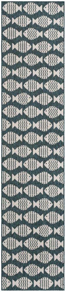 2' 7 x 12' Easy-Clean Coastal Indoor / Outdoor Runner Rug