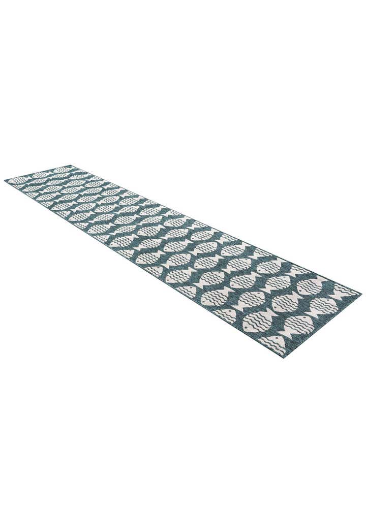 2' 7 x 12' Easy-Clean Coastal Indoor / Outdoor Runner Rug