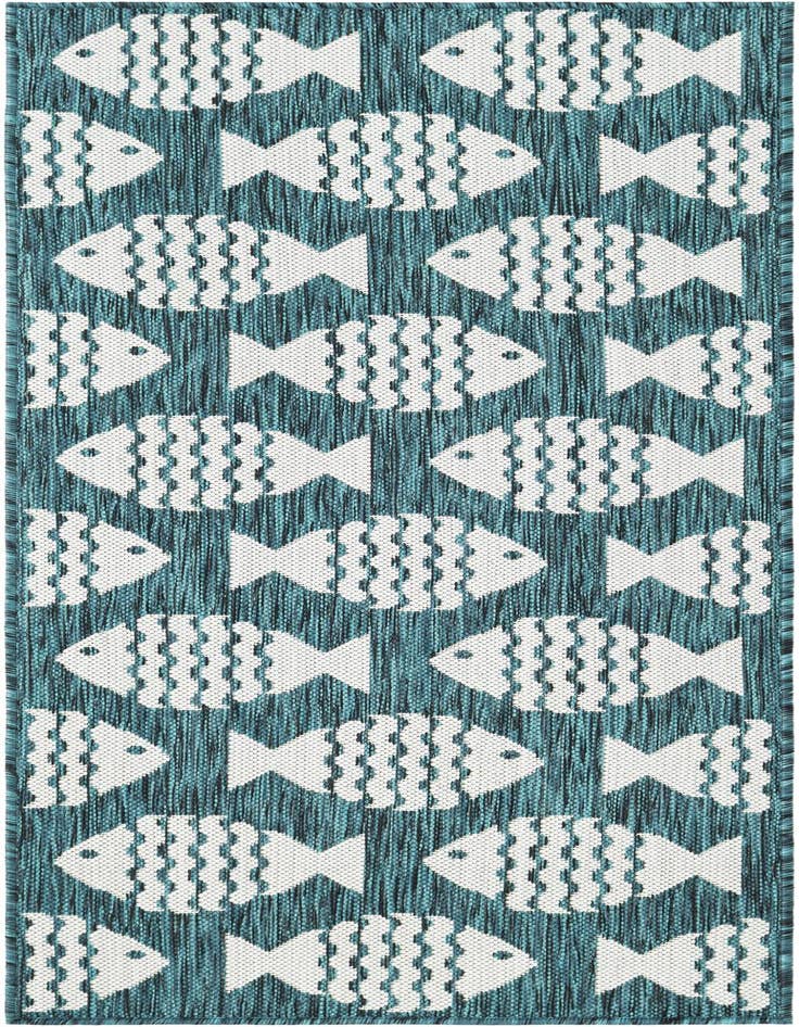 Detail image of 2' x 5' 3 Easy-Clean Coastal Indoor / Outdoor Runner Rug