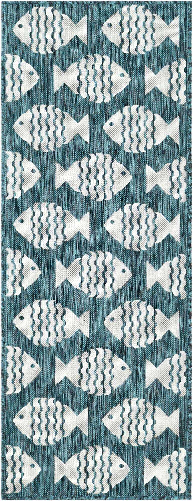 2' x 5' 3 Easy-Clean Coastal Indoor / Outdoor Runner Rug