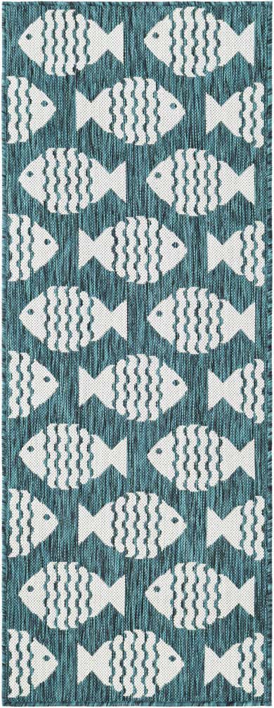 2' x 5' 3 Easy-Clean Coastal Indoor / Outdoor Runner Rug