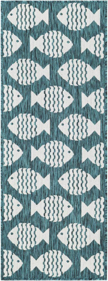 Detail image of 2' x 5' 3 Easy-Clean Coastal Indoor / Outdoor Runner Rug