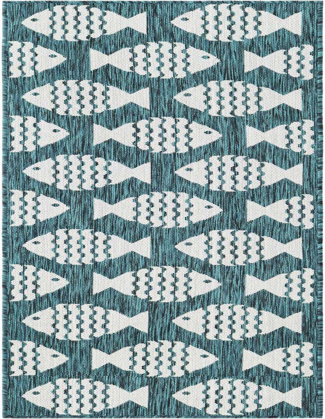 2' x 6' 1 Easy-Clean Coastal Indoor / Outdoor Runner Rug