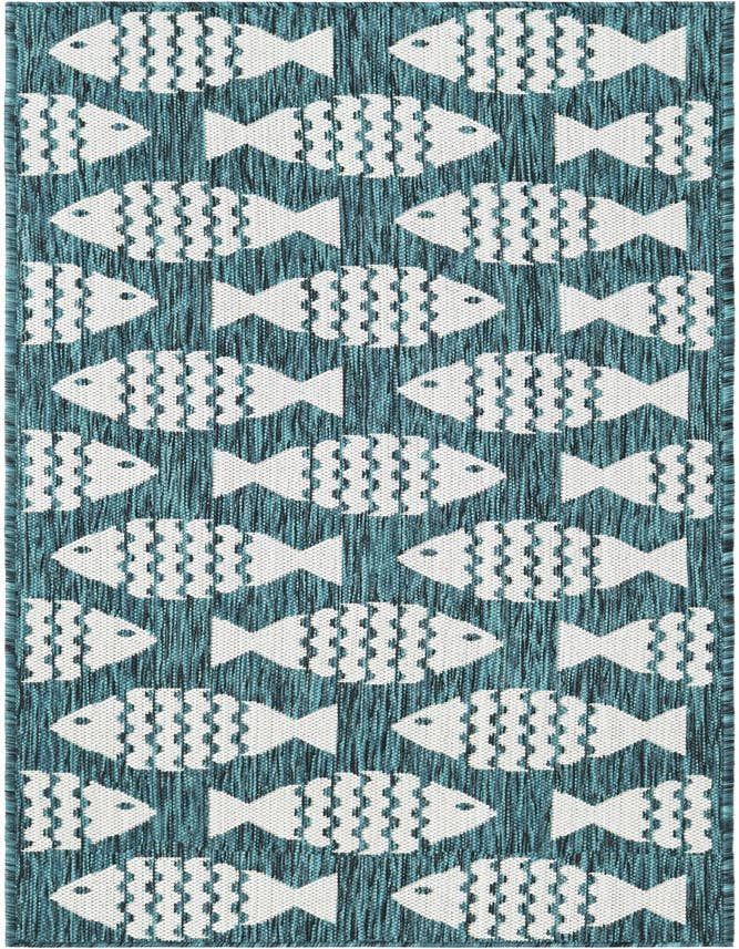 Detail image of 2' x 6' 1 Easy-Clean Coastal Indoor / Outdoor Runner Rug