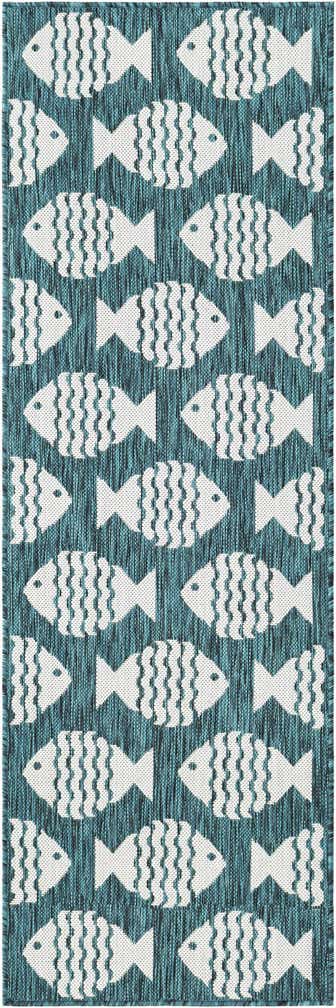 2' x 6' 1 Easy-Clean Coastal Indoor / Outdoor Runner Rug