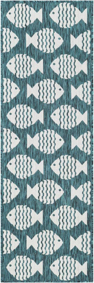 Detail image of 2' x 6' 1 Easy-Clean Coastal Indoor / Outdoor Runner Rug