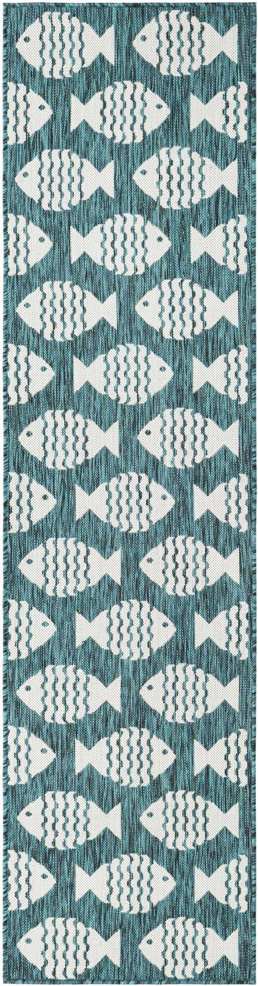2' x 8' Easy-Clean Coastal Indoor / Outdoor Runner Rug