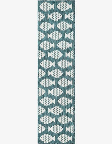 2' x 8' Easy-Clean Coastal Indoor / Outdoor Runner Rug