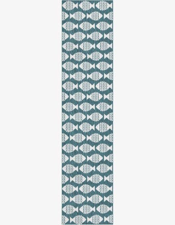 2' 7 x 12' Easy-Clean Coastal Indoor / Outdoor Runner Rug