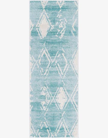 Turquoise Uptown Carnegie Hill Runner Rug