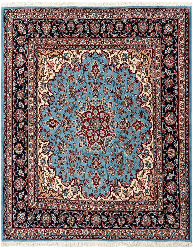 Detail image of 6' 6 x 6' 8 Ghom Wool Square Rug