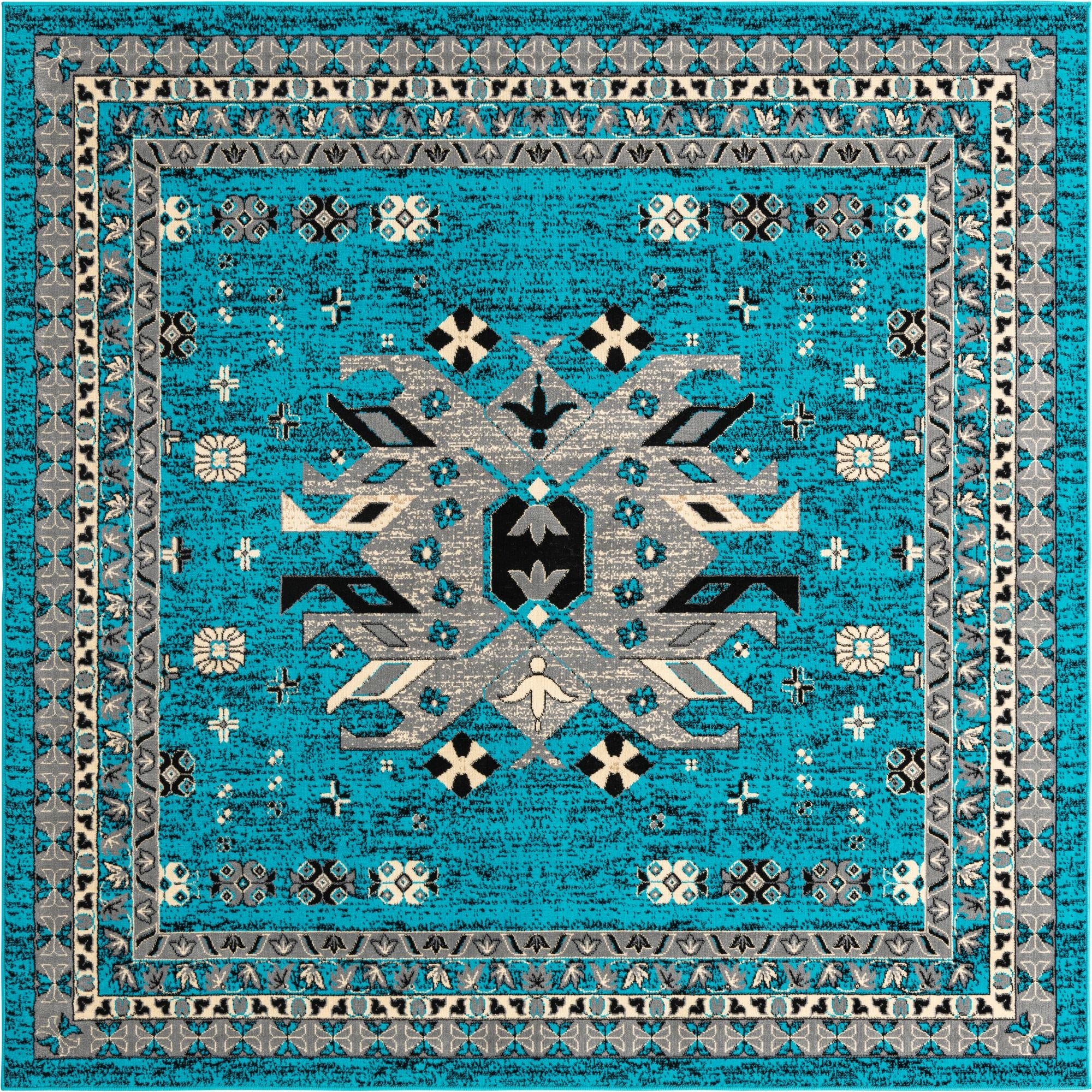 Primary image 7' 10 x 7' 10 Heriz Design Square Rug