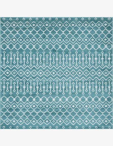 Turquoise Kasbah Trellis Square Rug