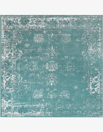 Turquoise Monte Carlo Square Rug