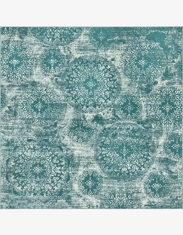 Turquoise Monte Carlo Square Rug