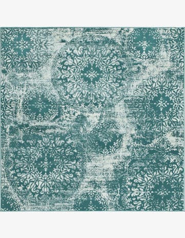 Turquoise Monte Carlo Square Rug