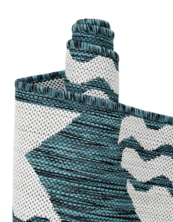 Detail image of 13' x 13' Easy-Clean Coastal Indoor / Outdoor Square Rug