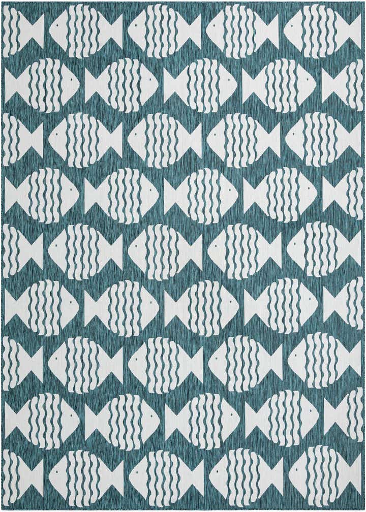 13' x 13' Easy-Clean Coastal Indoor / Outdoor Square Rug