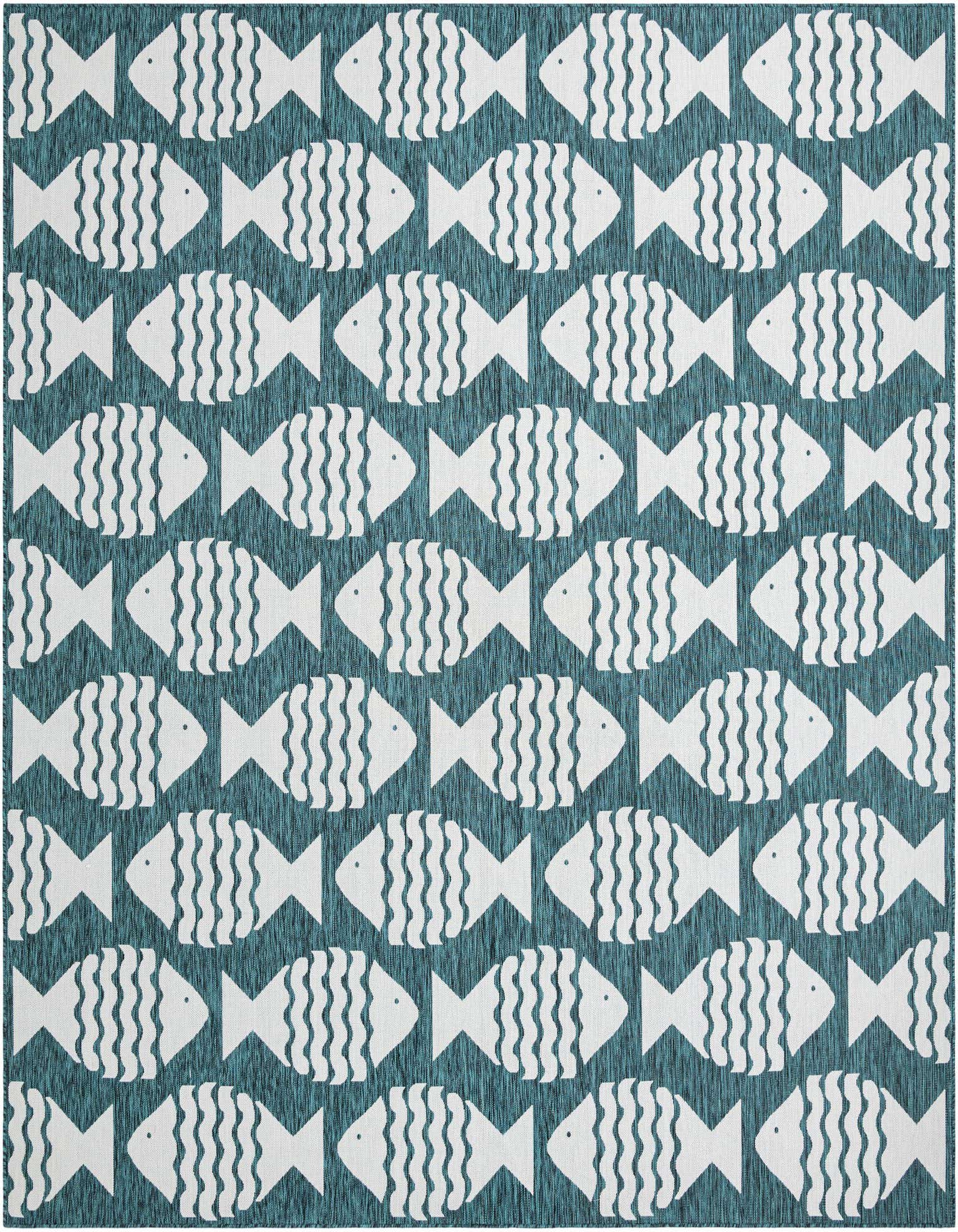 13' x 13' Easy-Clean Coastal Indoor / Outdoor Square Rug