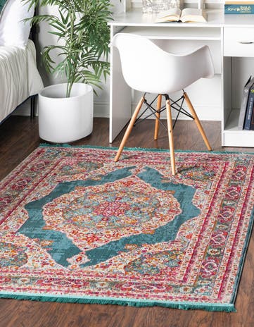 Turquoise Santiago Square Rug