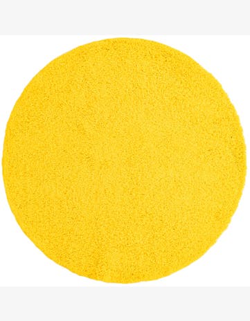 5' 3 x 5' 3 Solid Shag Round Rug