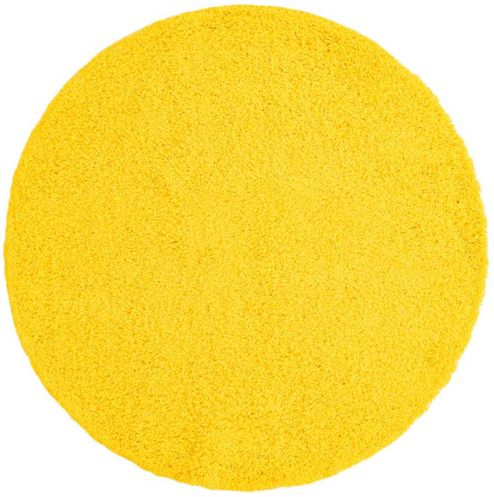 5' 3 x 5' 3 Solid Shag Round Rug