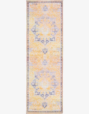 Tuscan Yellow Washable Renaissance Runner Rug