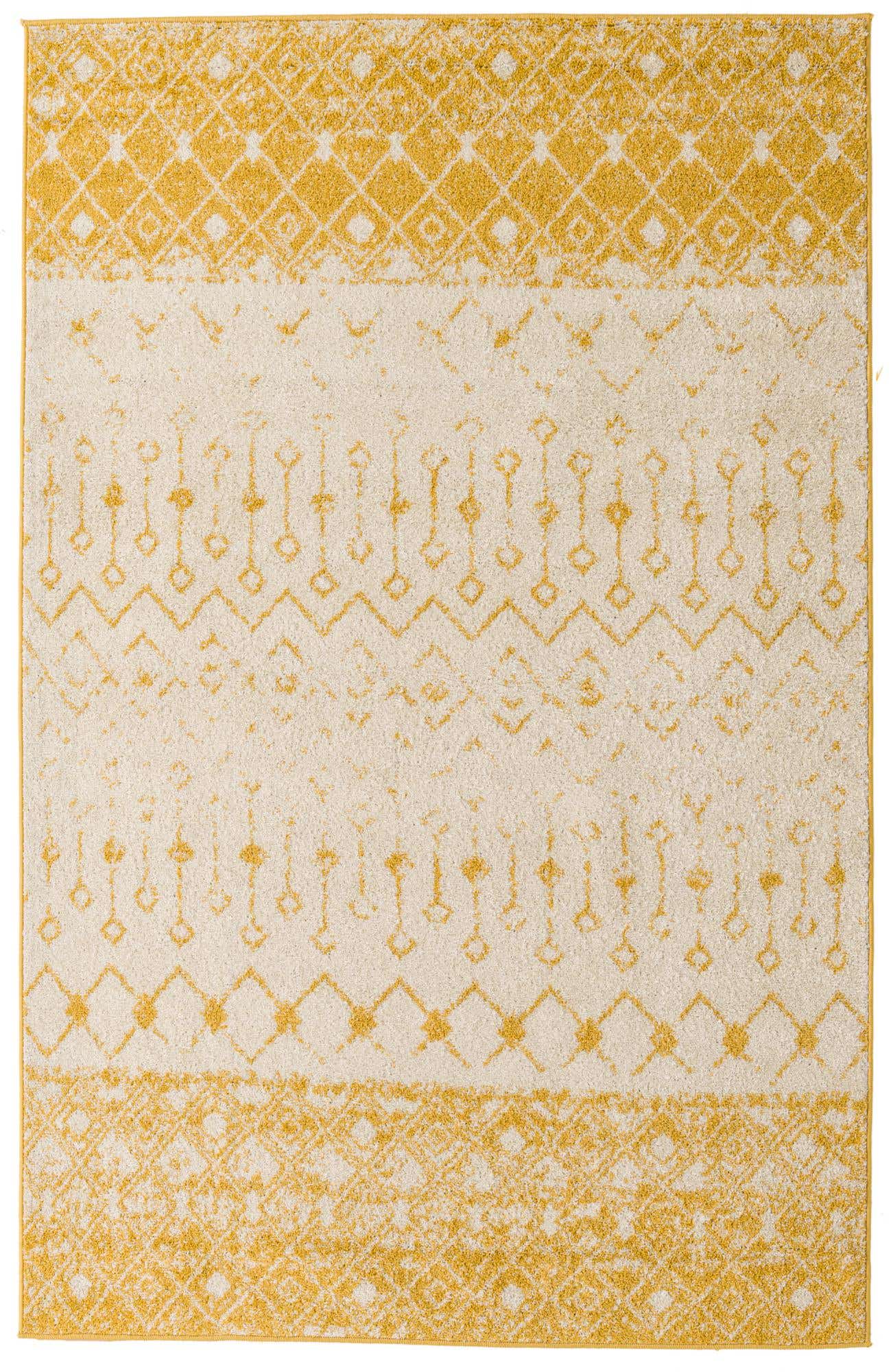 5' 3 x 8' Vernon · Geometric oval rug, yellow and ivory