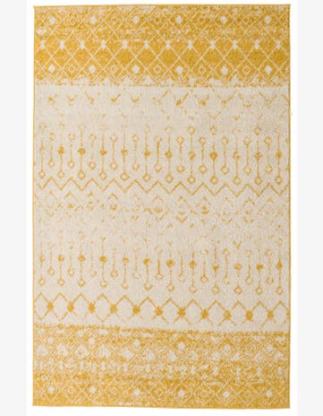 5' 3 x 8' Vernon · Geometric oval rug, yellow and ivory