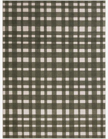Vintage Army Green Textura Designer Rug