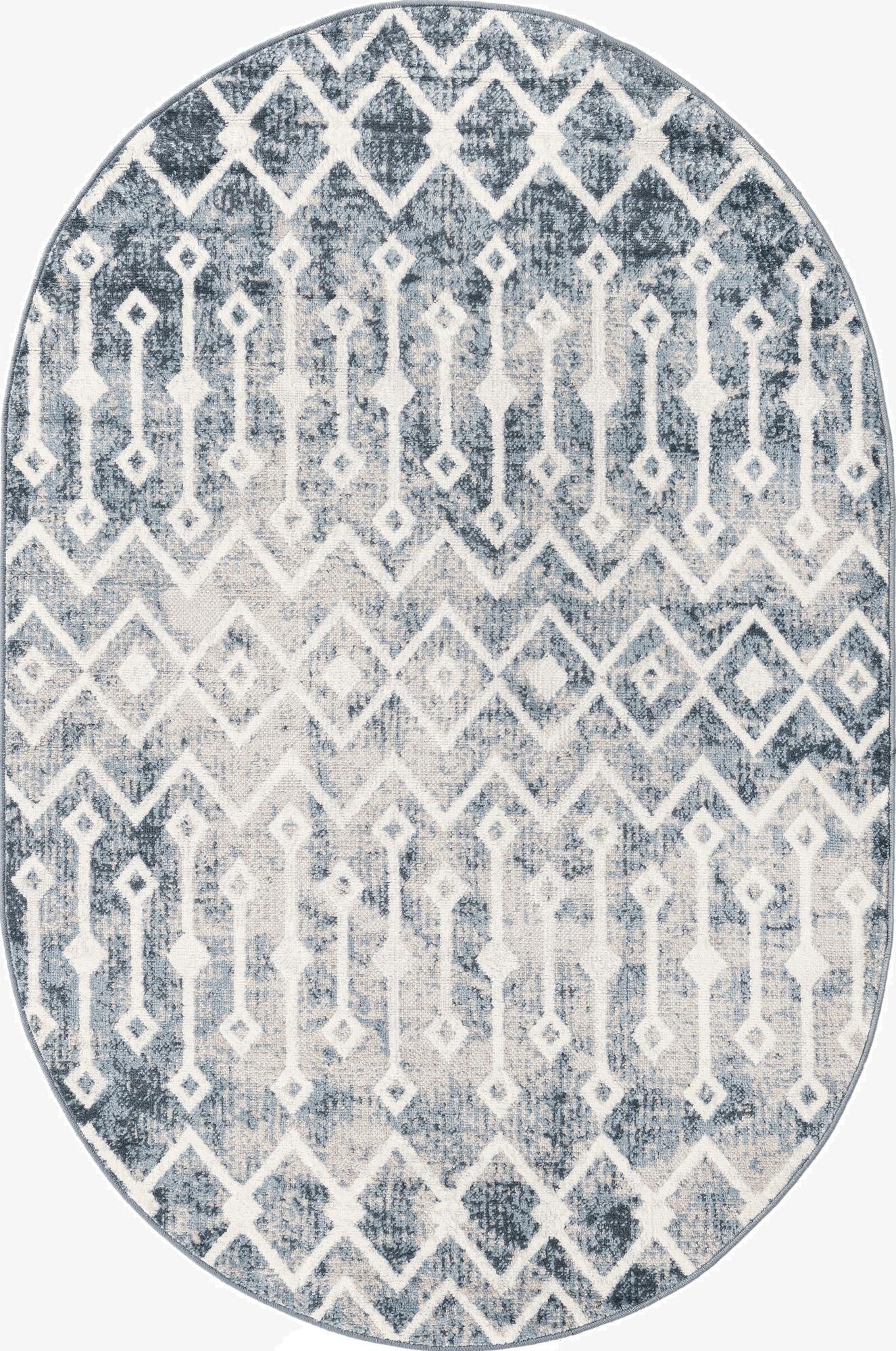 4' x 6' Bohemian Trellis Oval Rug