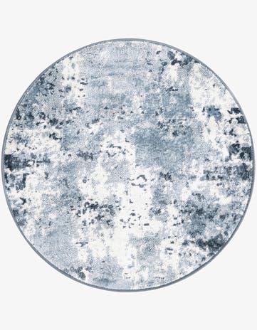 Vintage Blue Aurora Round Rug