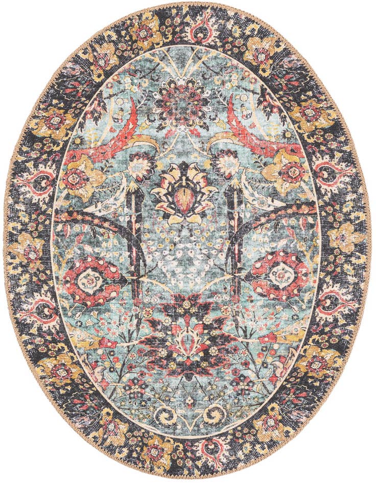 Detail image of 2' x 3' 1 Washable Timeless Oval Rug