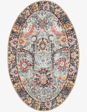 Vintage Green Timeless Oval Rug