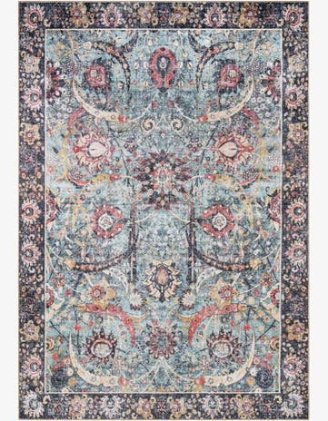 Vintage Green Washable Timeless Rug