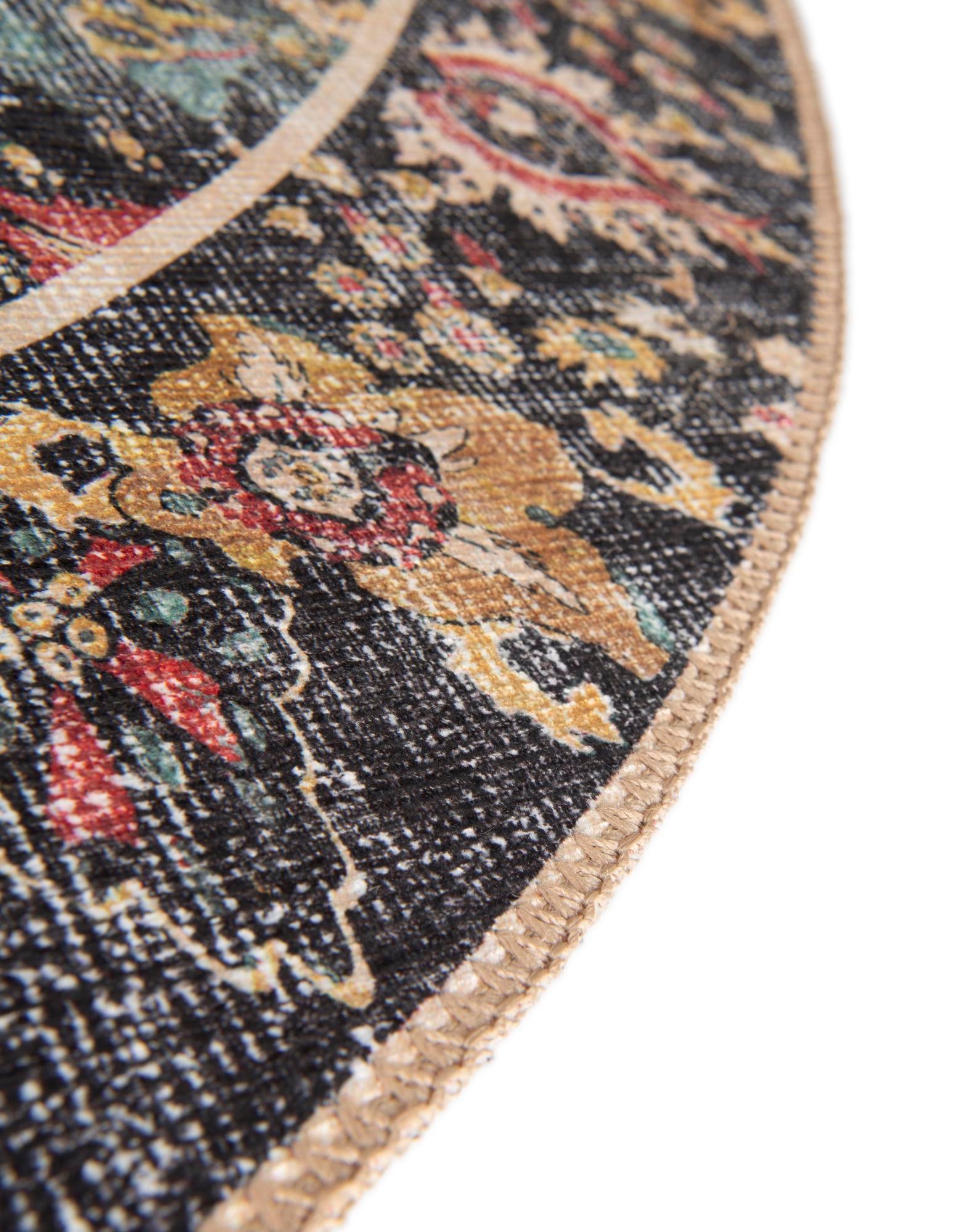 5' 1 x 5' 1 Washable Timeless Round Rug