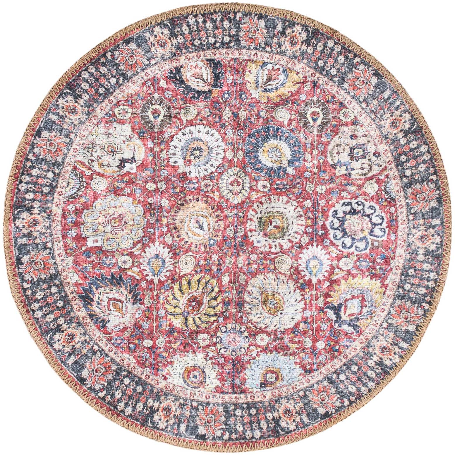 2' x 2' Washable Timeless Round Rug
