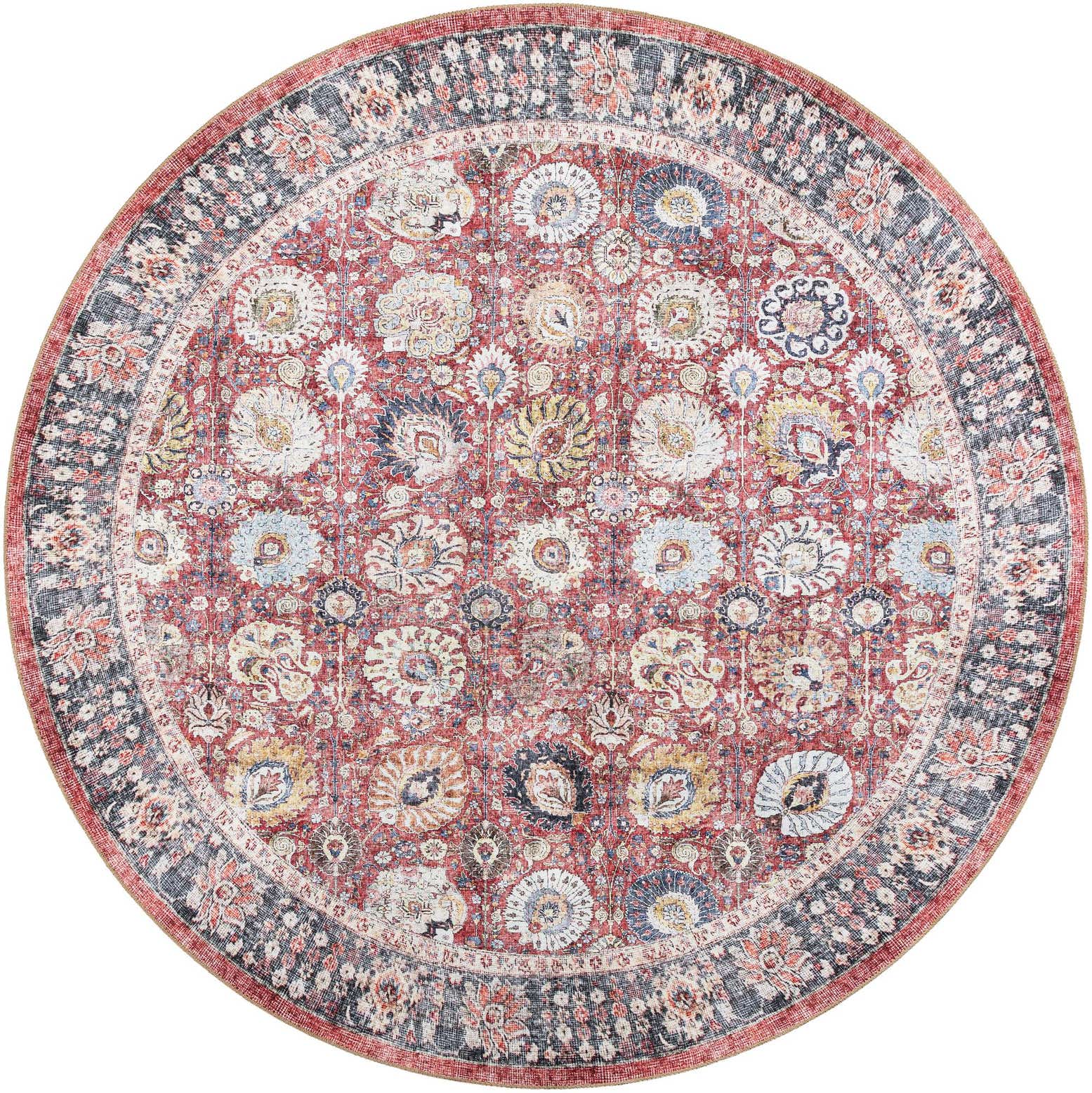7' 10 x 7' 10 Washable Timeless Round Rug